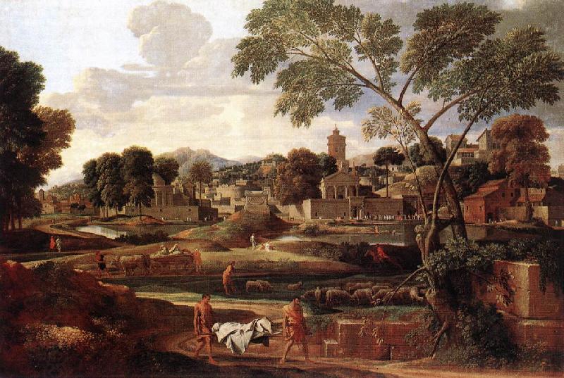 Nicolas Poussin Landscape with the Funeral of Phocion oil painting picture